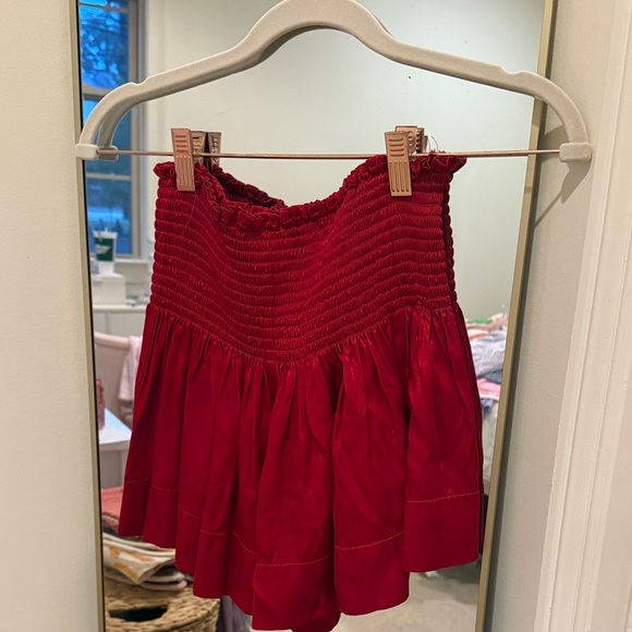 Red Smocked Women´s Skirt